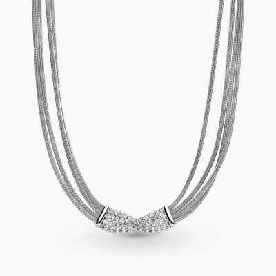 Naszyjnik srebrny szeroki z cyrkoniami