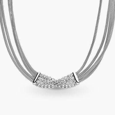 Naszyjnik srebrny szeroki z cyrkoniami 2