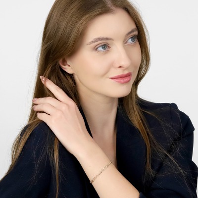 Bransoleta ażurowa z żółtego i białego złota 585 dł. 19 cm 2