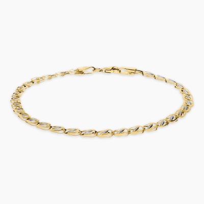 Bransoleta ażurowa z żółtego i białego złota 585 dł. 19 cm