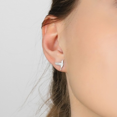 Kolczyki Flower Garden srebrne platynowane kolibry sztyfty 2