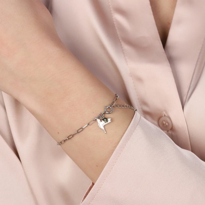 Bransoletka Flower Garden srebrna platynowana ankier z... 2