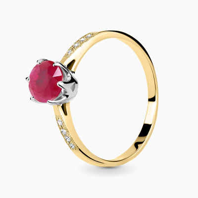 Pierścionek zaręczynowy Modena dwukolorowe złoto 585 z...