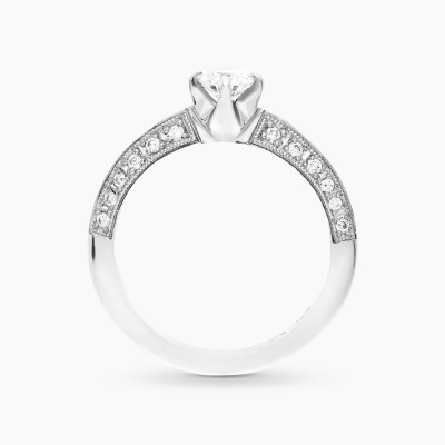 Pierścionek z białego złota 585 z brylantami 0,53 ct 2