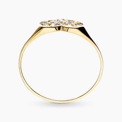 Pierścionek żółte złoto 585 serce z cyrkoniami 2