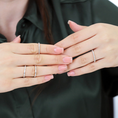 Pierścionek obrączka z żółtego i białego złota 585 z... 2