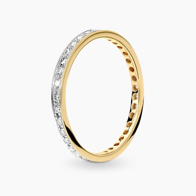 Pierścionek obrączka z żółtego i białego złota 585 z...