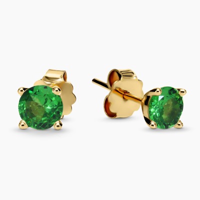 Kolczyki Sorrento żółte złoto 585 z tsavorytami 1,02 ct 2