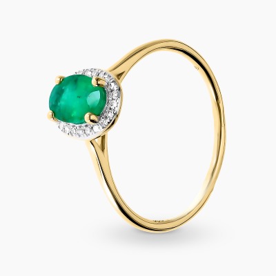 Pierścionek z dwukolorowego złota 585 z owalnym...