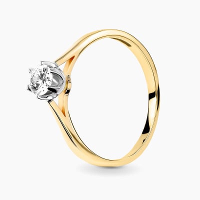 Pierścionek Vicenza z dwukolorowego złota 585 z cyrkonią