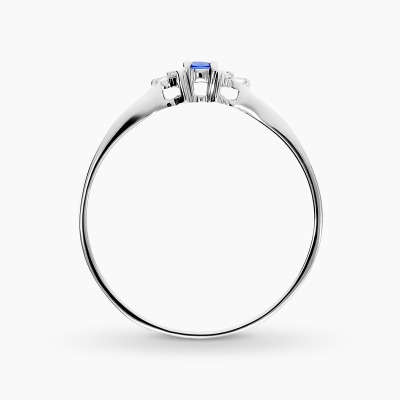 Pierścionek zaręczynowy białe złoto 585 z szafirem 0,06... 2