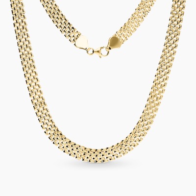 Naszyjnik ażurowy z żółtego złota 585 szeroki dł. 50 cm