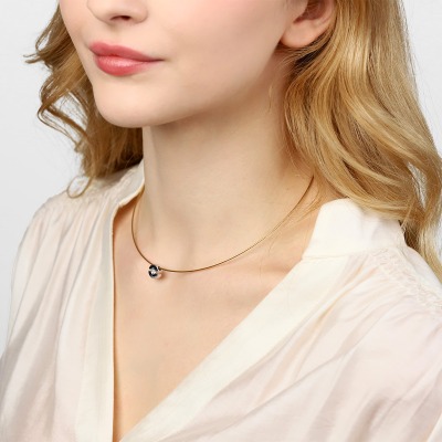 Naszyjnik delikatny z żółtego i białego złota 750 z... 2