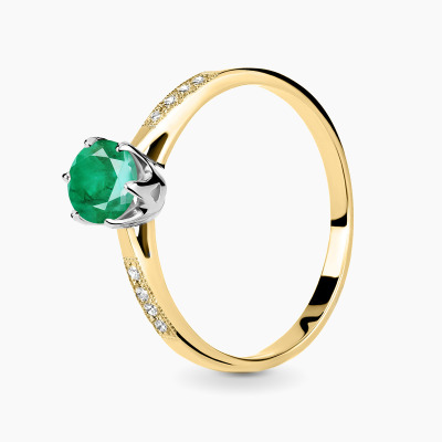 Pierścionek zaręczynowy Modena dwukolorowe złoto 585 ze...