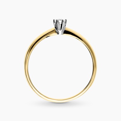 Pierścionek zaręczynowy dwukolorowe złoto 585 z cyrkonią... 2