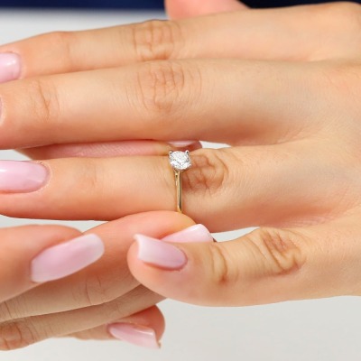 Pierścionek Sorrento z żółtego i białego złoto 585 z... 2