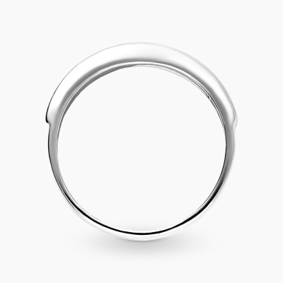 Pierścionek srebrny w formie obrączki z czarnymi cyrkoniami 2