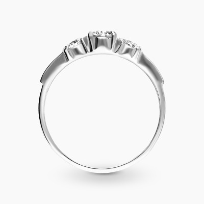 Pierścionek srebrny w formie obrączki z cyrkoniami 2