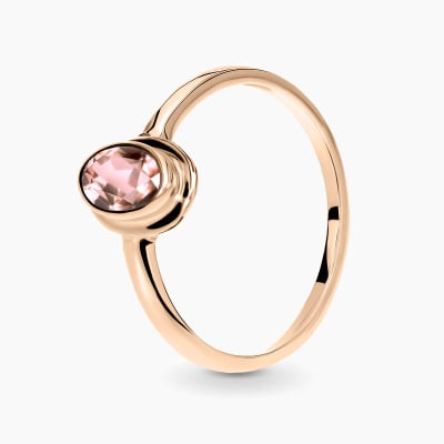 Pierścionek Portofino z różowego złota 585 z morganitem...