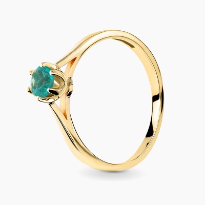 Pierścionek Vicenza z żółtego złota 585 ze szmaragdem...