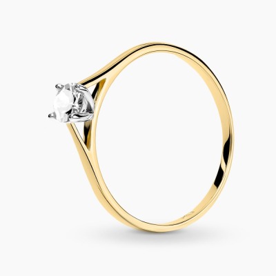 Pierścionek Sorrento z żółtego i białego złoto 585 z...