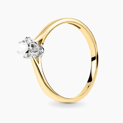 Pierścionek Vicenza dwukolorowe złoto 585 z białym...