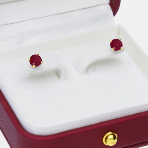 Kolczyki Sorrento żółte złoto 585 z rubinami 1,20 ct