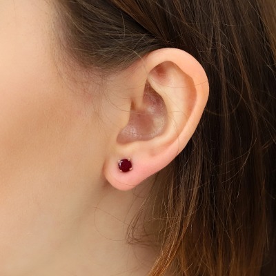 Kolczyki Sorrento różowe złoto 585 z rubinami 1,20 ct 2