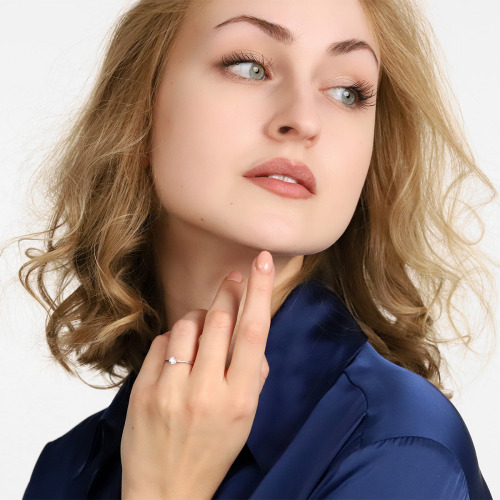 Pierścionek zaręczynowy Siena białe złoto 585 z brylantem 0,20 ct  VVS2/G