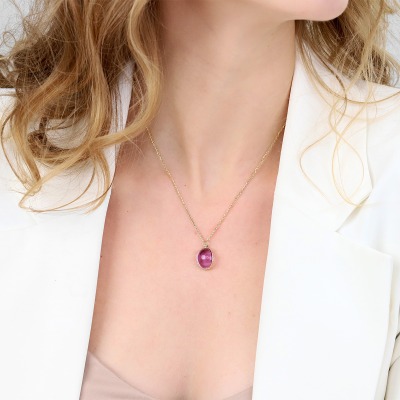 Naszyjnik z żółtego złota 0,585 z ozdobnym elementem z... 2