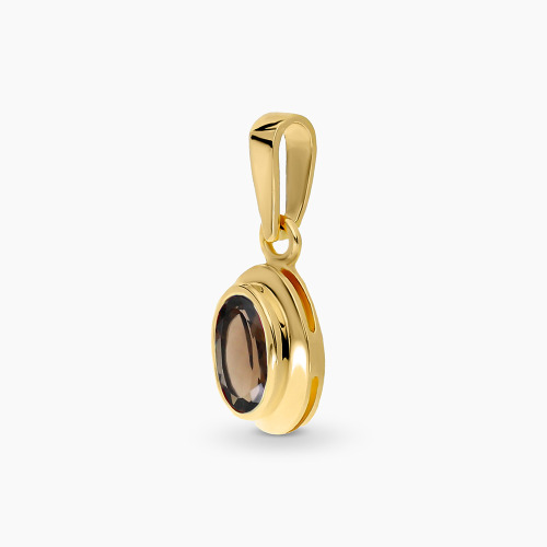 Zawieszka Portofino żółte złoto 585 z kwarcem dymnym 0,41 ct