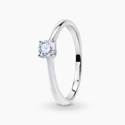 Pierścionek zaręczynowy z białego złota 585 z brylantem...