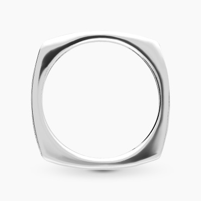 Pierścionek w kwadratowej formie z cyrkoniami ze srebra 2