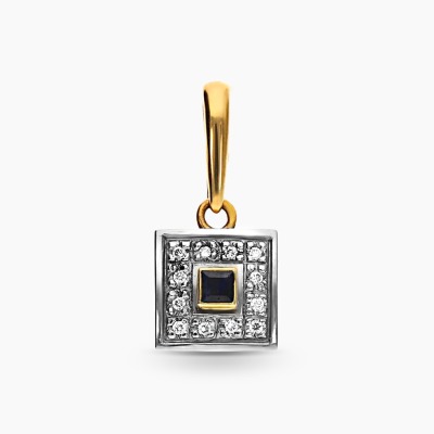 Zawieszka dwukolorowe złoto 585 z szafirem 0,15 ct i...