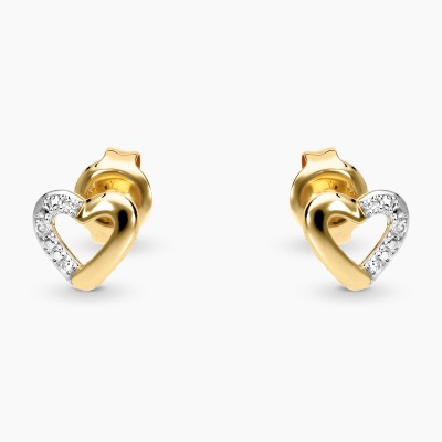 Kolczyki na sztyft dwukolorowe złoto 585 serca z...
