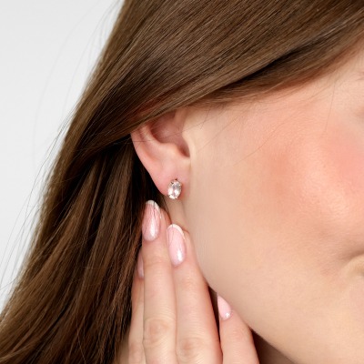 Kolczyki z żółtego złota 585 z kwarcami różowymi 1,25 ct 2