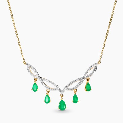 Naszyjnik dwukolorowe złoto 585 z diamentami i...