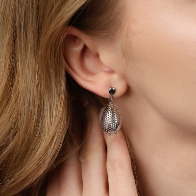 Kolczyki wiszące krople ze srebra 925 2