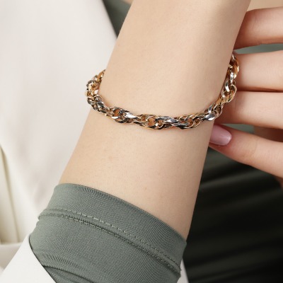 Bransoletka z żółtego i białego złota 585 dł. 19-20 cm 2