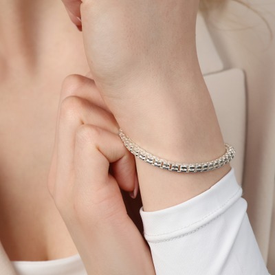 Bransoletka z pełnego srebra 0,925 splot kostka 2