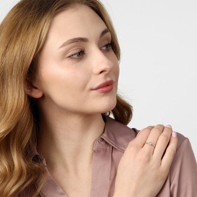 Pierścionek zaręczynowy Sorrento białe złoto 585 z... 2