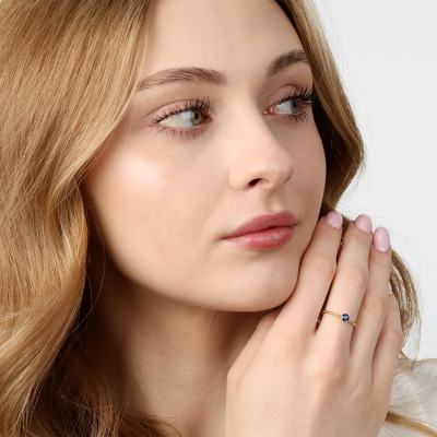 Pierścionek zaręczynowy Sorrento żółte złoto 585 z... 2