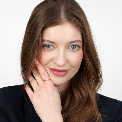 Pierścionek zaręczynowy Vicenza dwukolorowe złoto 585 z... 2