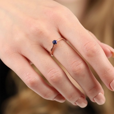 Pierścionek zaręczynowy Vicenza różowe złoto 585 z... 2