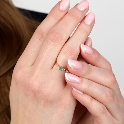 Pierścionek zaręczynowy Vicenza żółte złoto 585 ze... 2