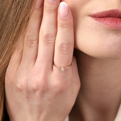 Pierścionek zaręczynowy Vicenza różowe złoto 585 z... 2