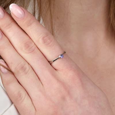 Pierścionek zaręczynowy Vicenza białe złoto 585 z... 2