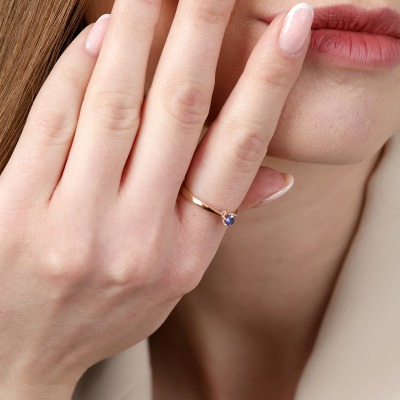 Pierścionek zaręczynowy Vicenza różowe złoto 585 z... 2