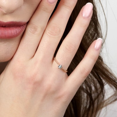 Pierścionek zaręczynowy Vicenza różowe złoto 585 z... 2