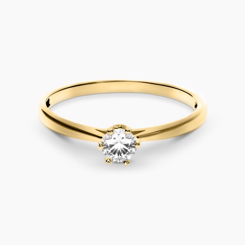 Pierścionek zaręczynowy Vicenza żółte złoto 585 z białym topazem 0,30 ct